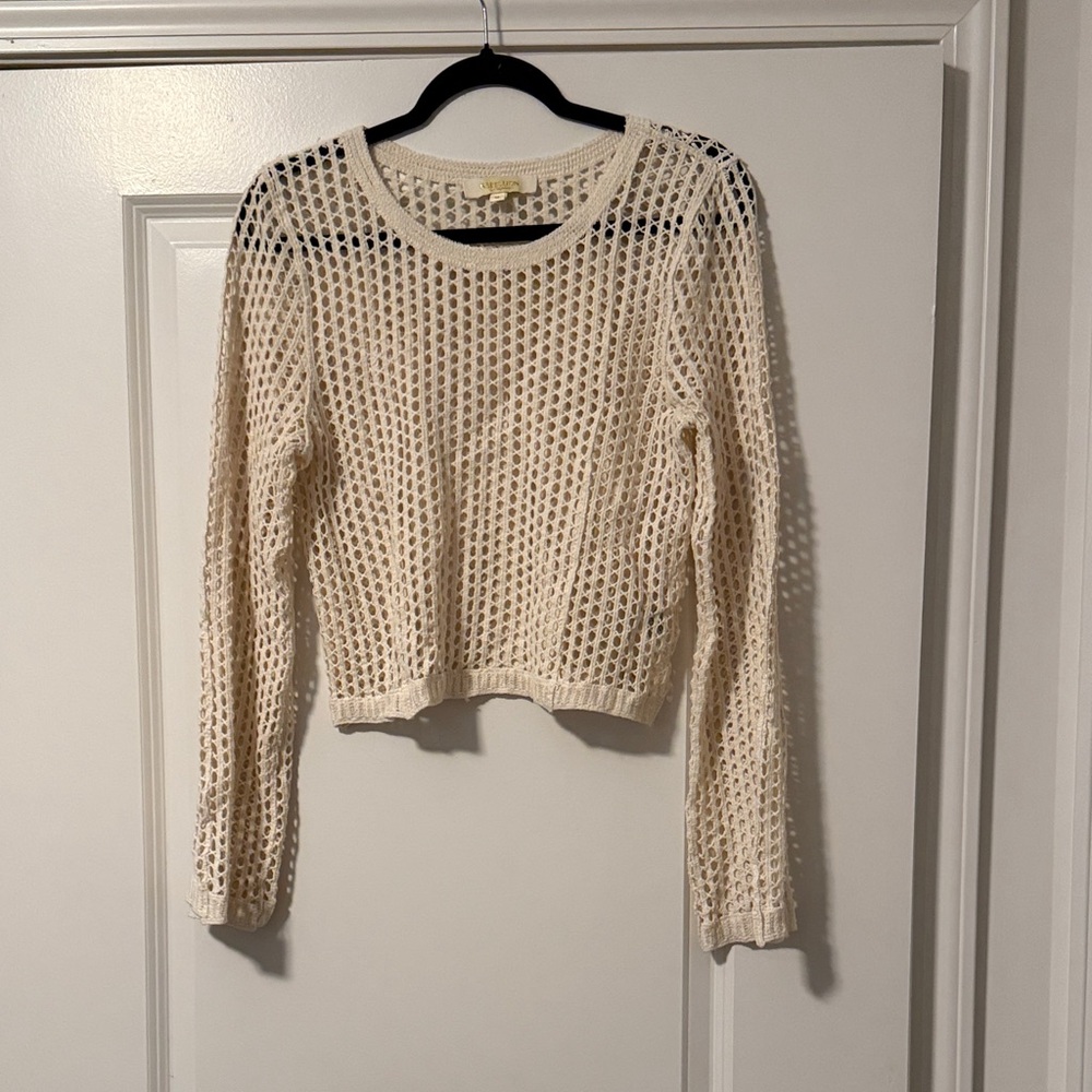 Rebellion Cream Crochet Knit Top